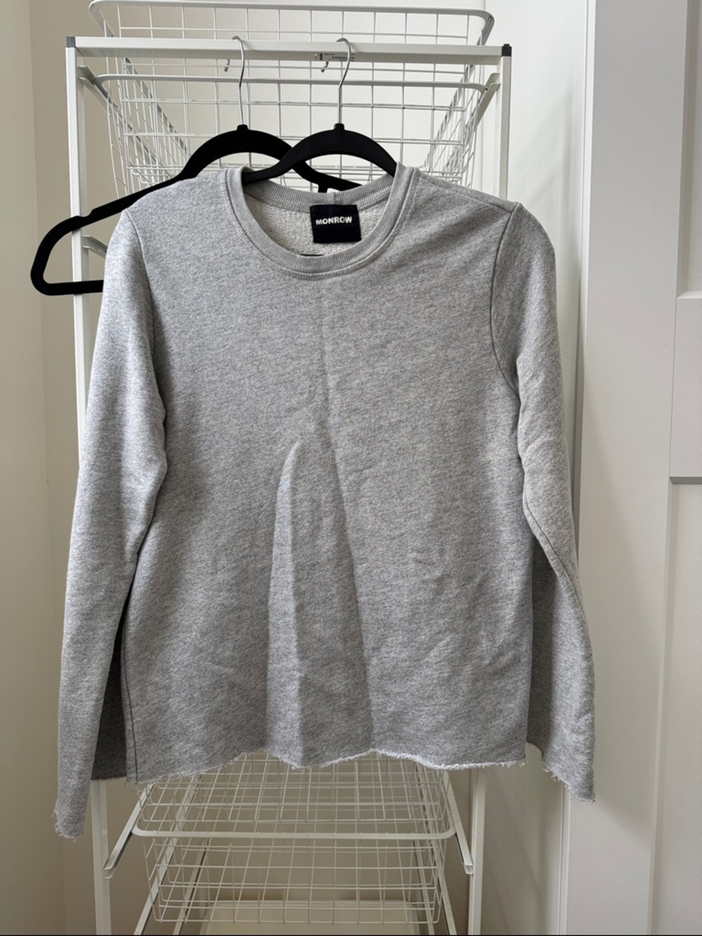 Monrow Gray Crewneck Pullover Sweatshirt
